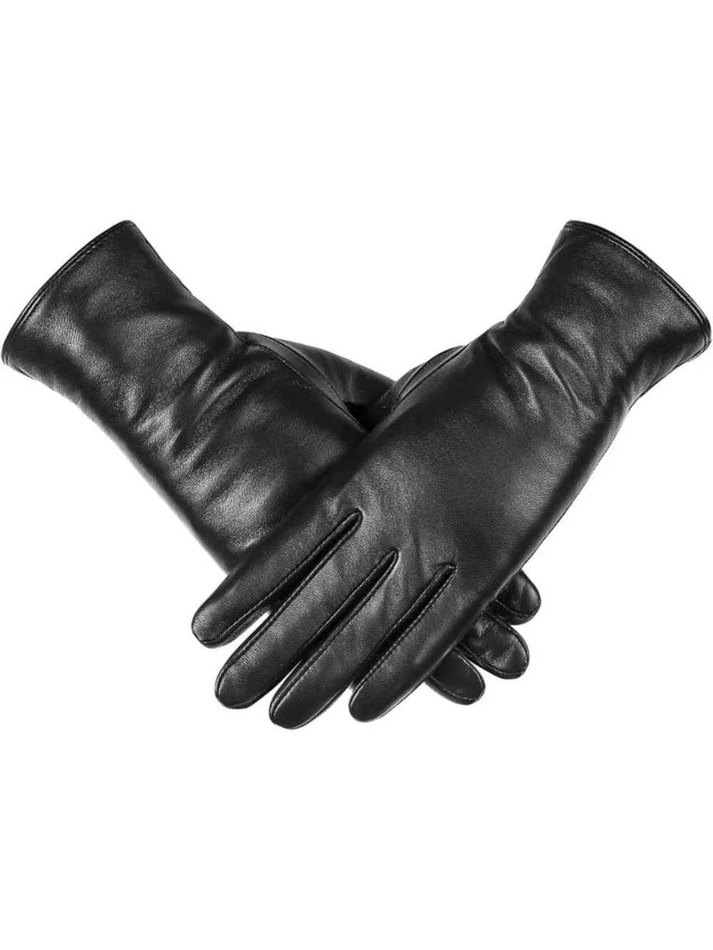 Cozy Winter Leather Gloves for Women - Touchscreen, Thermal Cashmere Lining